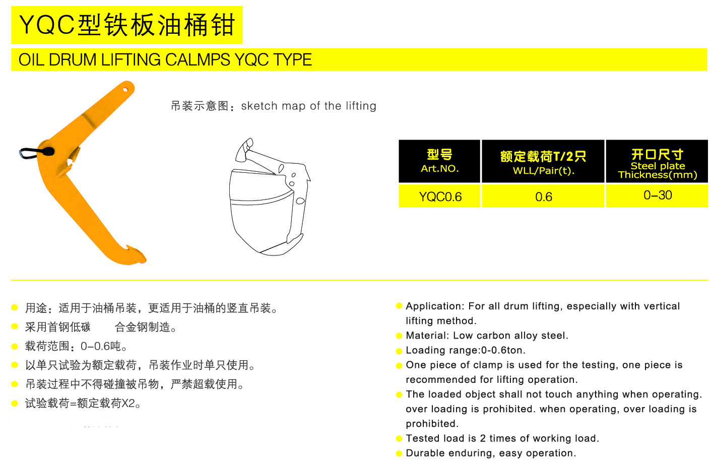 YQC型铁板油桶钳